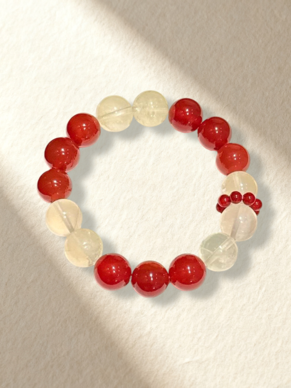 Red Agate and Citrine Bracelet