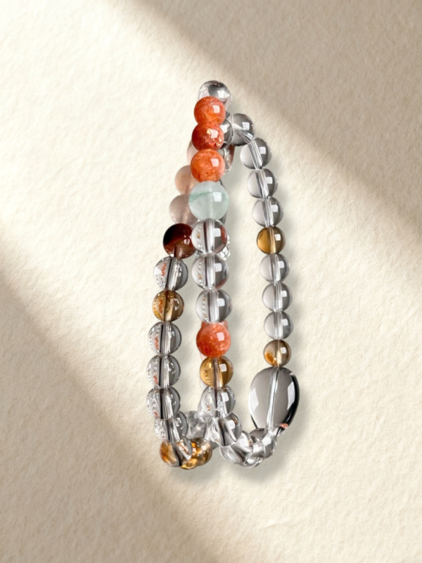 Natural Clear Quartz Sunstone Bracelet