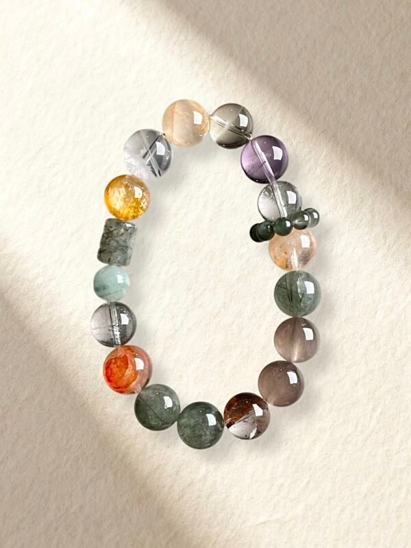Green Rutilated Quartz Amethyst Bracelet