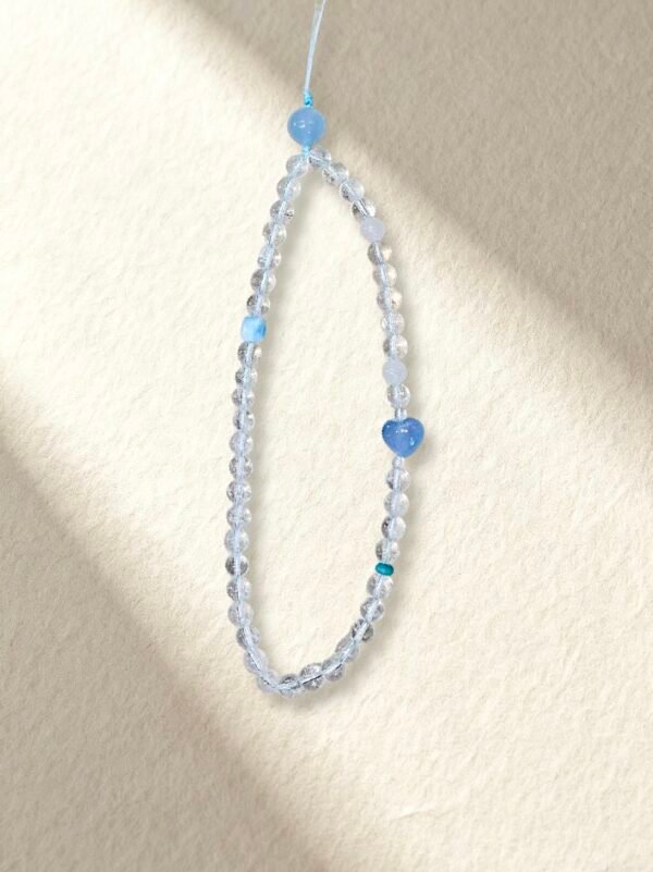 Crystal Phone Charm Aquamarine Clear Quartz Phone Pendant