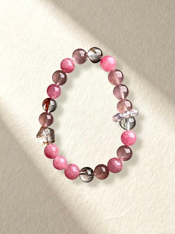 Spring Vibes Pink Crystal Bracelet Strawberry Quartz Rose Quartz Bracelet