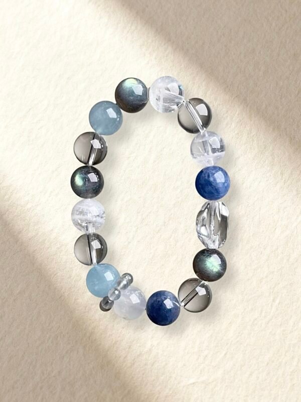 Aquamarine Kyanite Clear Quartz Bracelet