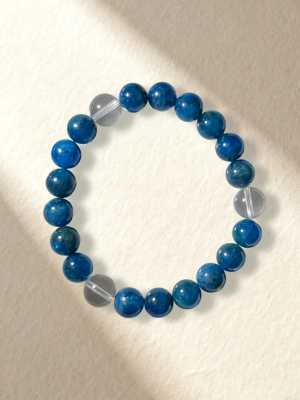 Blue Apatite Clear Quartz Bracelet