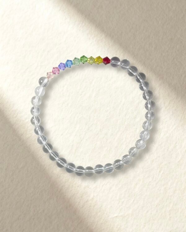 Rainbow Bracelet Clear Quartz Bracelet