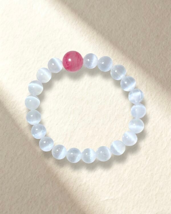 White Cat’s Eye and Rhodonite Bracelet