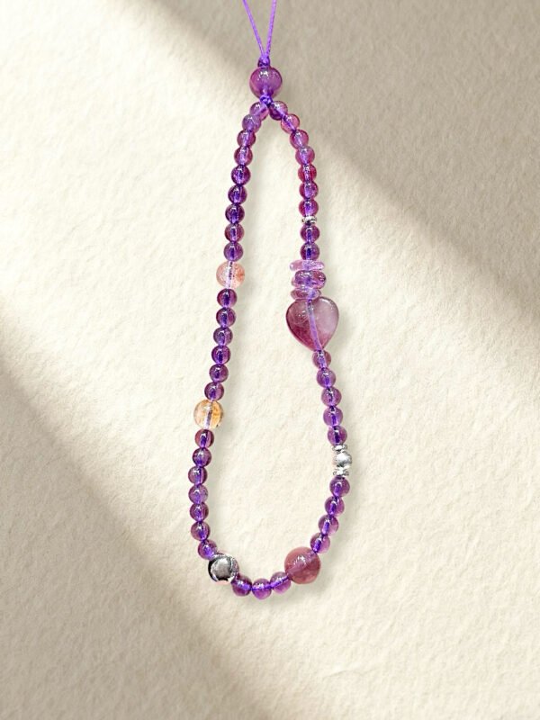 Purple Crystal Phone Charm Amethyst Phone Pendant